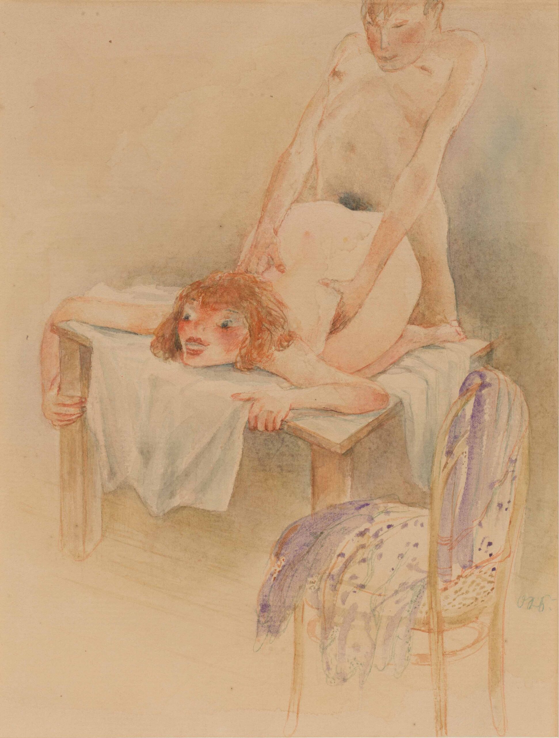 Erotische Szene, Hochformat, Schatz Rudolf