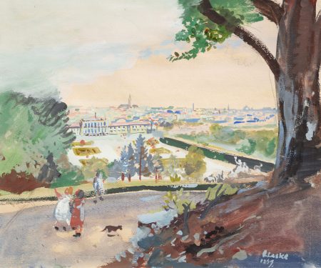 Blick auf Schönbrunn von der Gloriette aus gesehen, 40 x 49, Laske Oskar