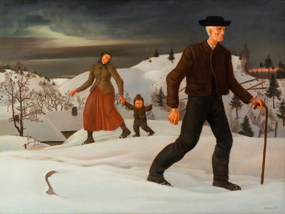 Nächtlicher Spaziergang im Winter, 87x116, Fröhlich Fritz