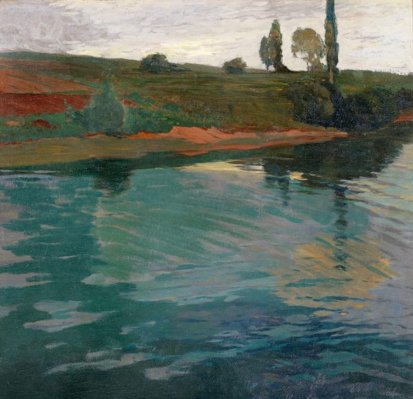 Spiegelungen am Teich, 50x50, Poell Alfred (1)
